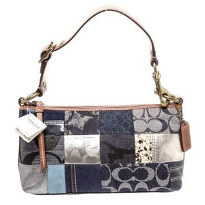 Coach Patchwork Shoulder Bag in Blue and Silver